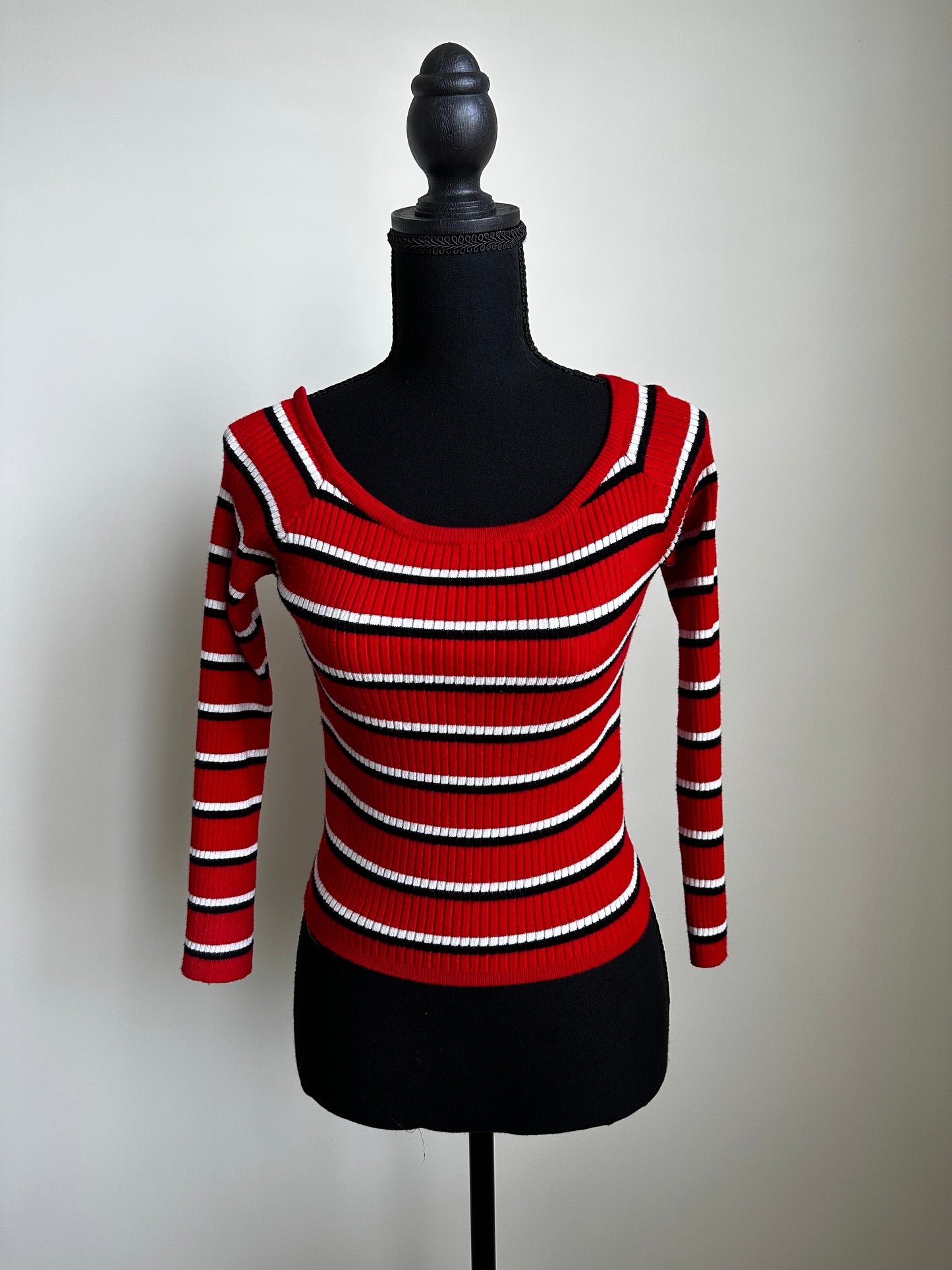 Kendall & Kylie Red Striped Sweater