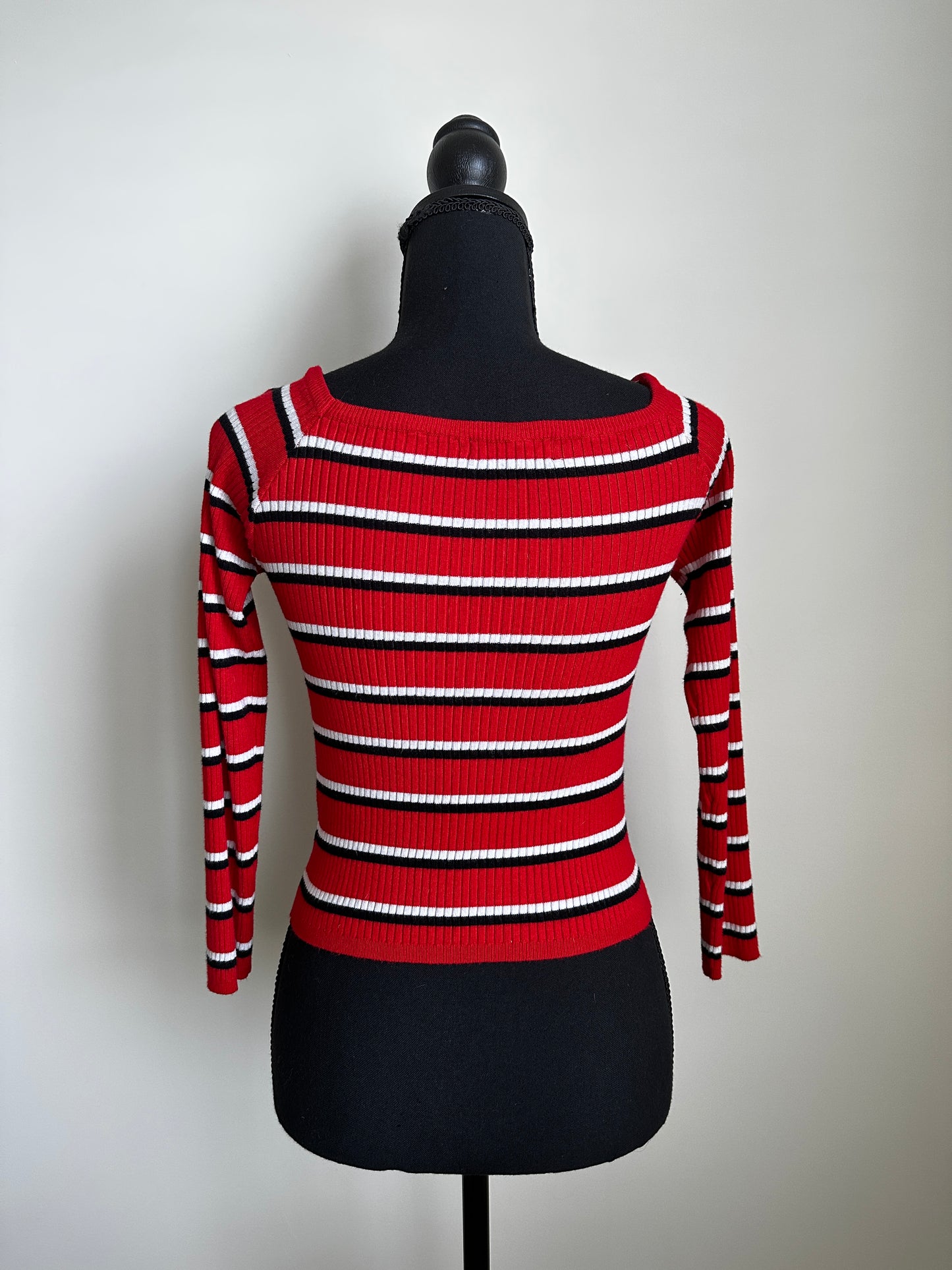 Kendall & Kylie Red Striped Sweater