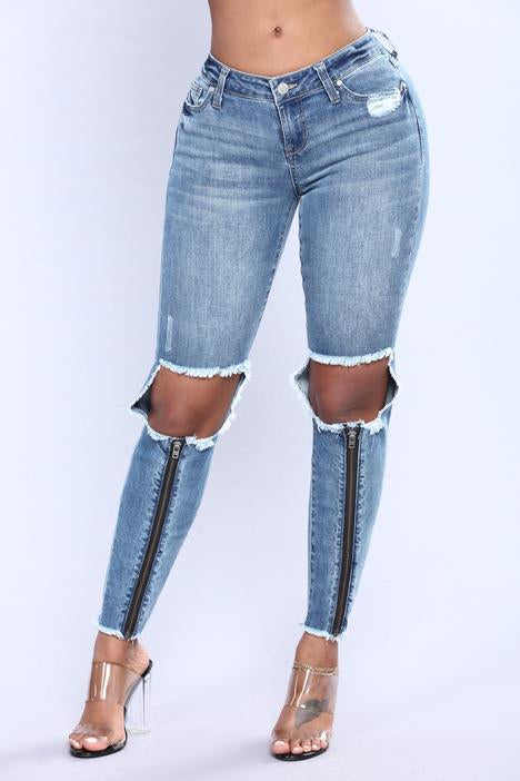 Fashion Nova Kelsey Zipper Jeans